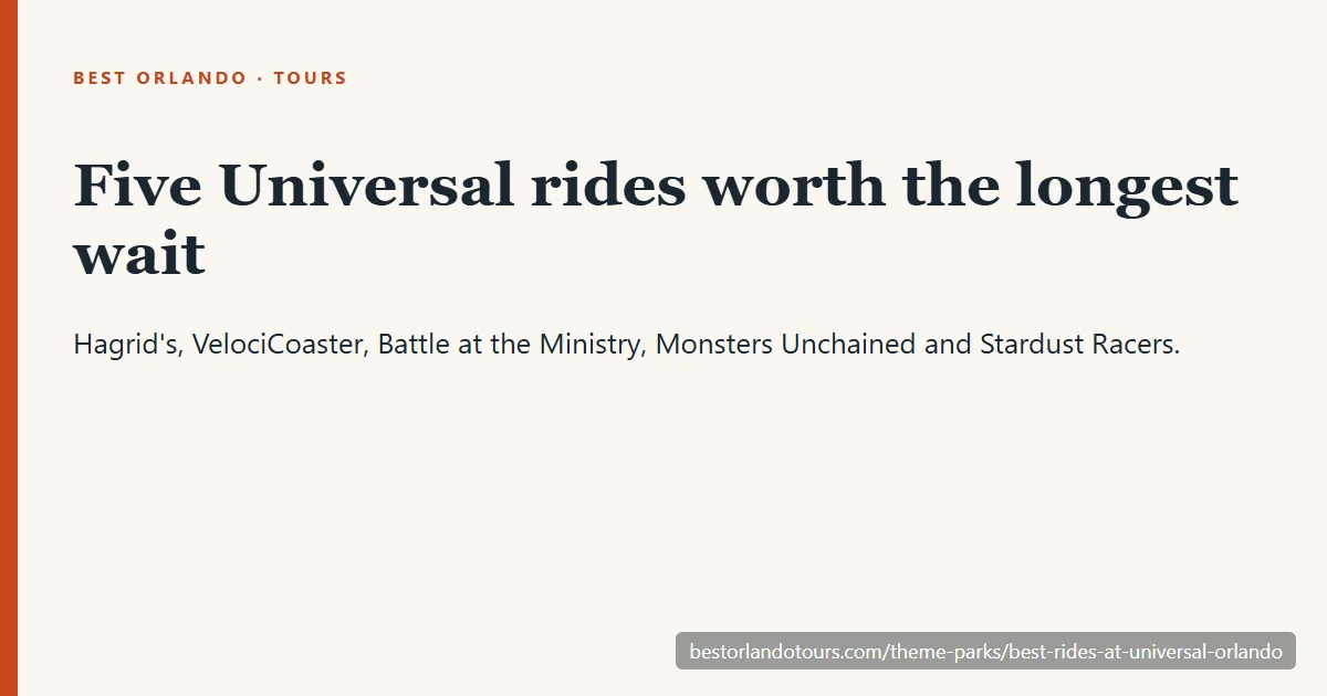 Best rides at Universal Orlando: Hagrid's, VelociCoaster, Battle at the Ministry, Monsters Unchained and Stardust Racers