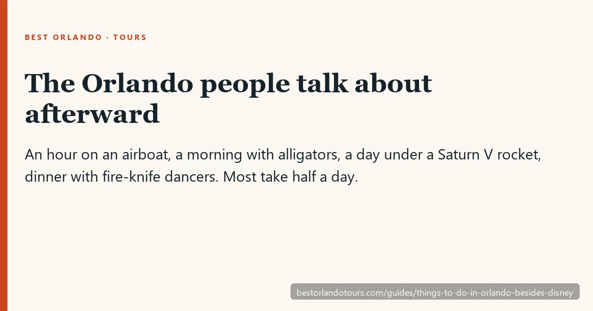 An airboat, an alligator, a rocket and a fire dancer: four Orlando days that aren't theme parks
